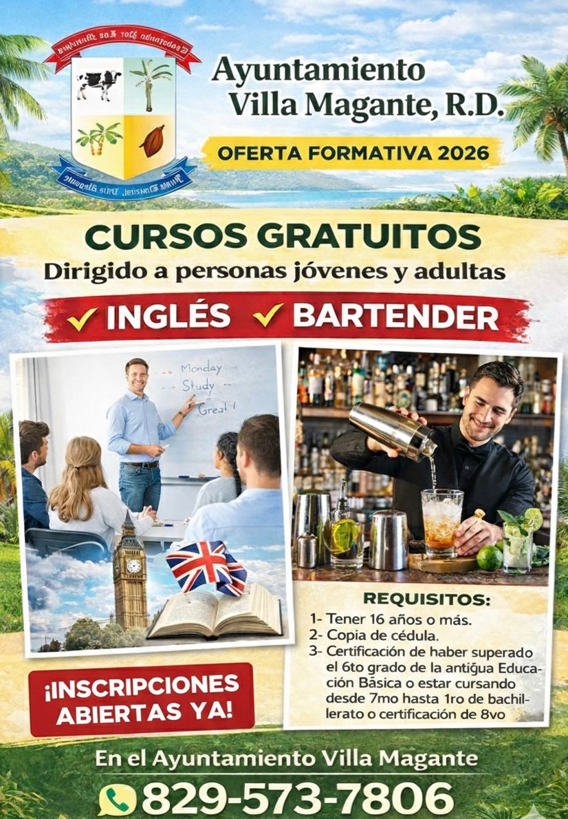 Cursos Gratuitos en el Ayuntamiento de Villa Magante