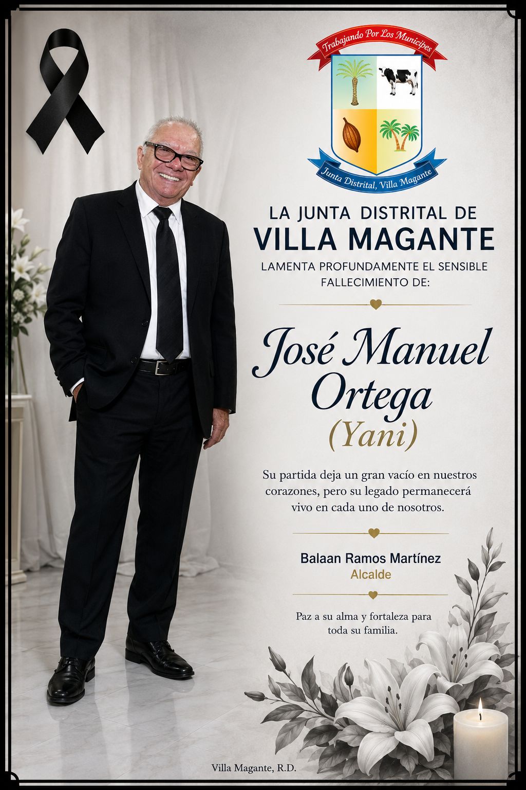 Nota de Duelo: José Manuel Ortega (Yani)